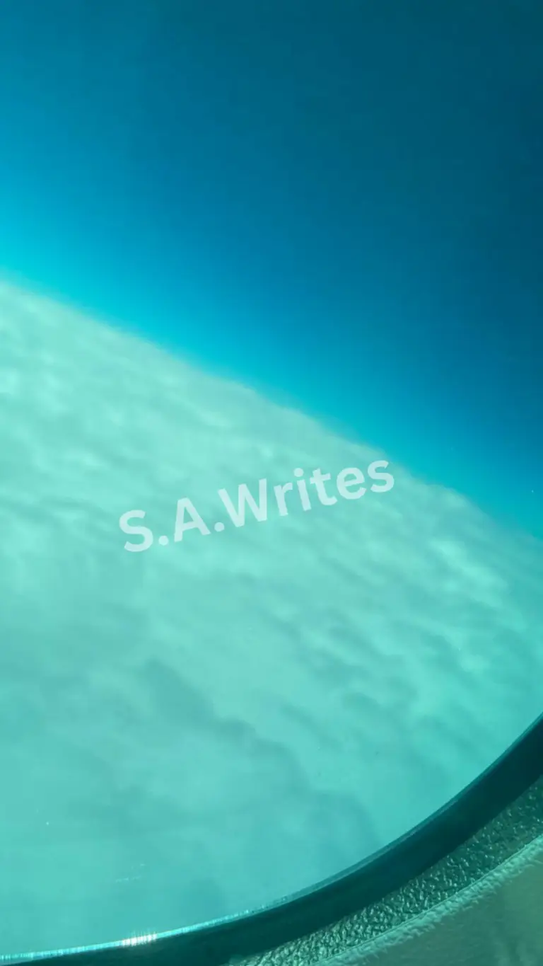 cloud through plane window